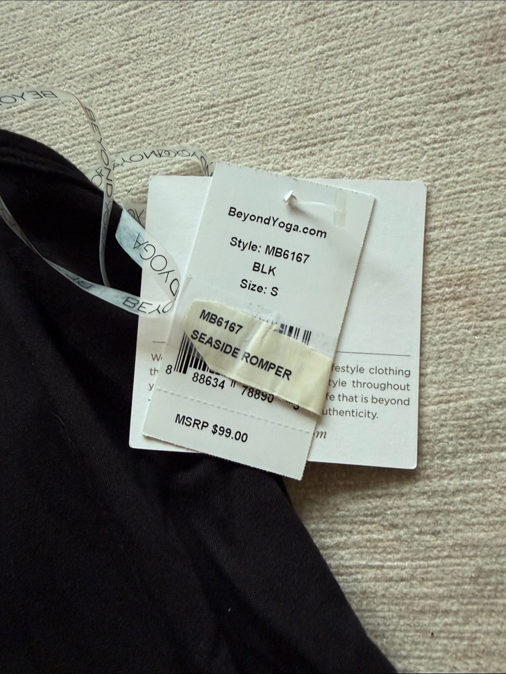 Beyond Yoga Black Seaside Romper Small - Picture 4 of 6